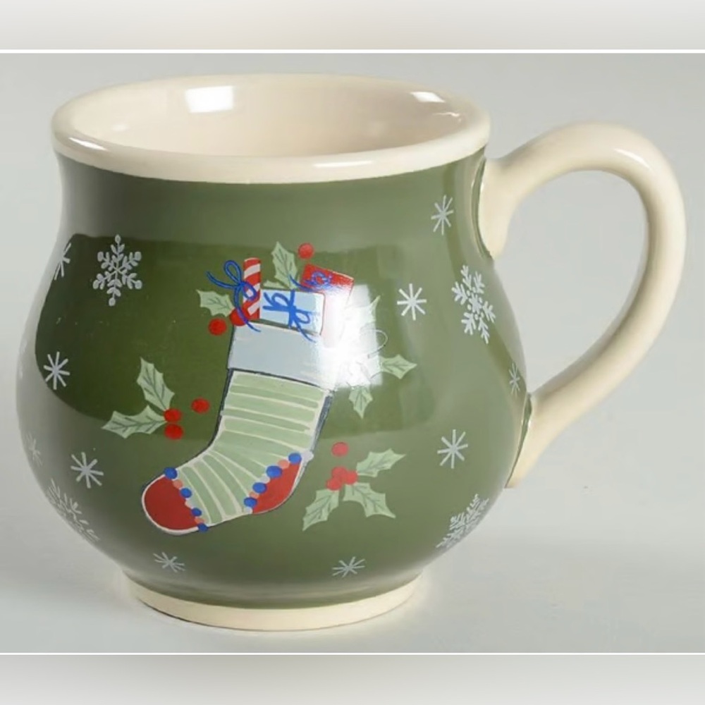 Longaberger All the Trimmings Stocking Pot Belly Mug